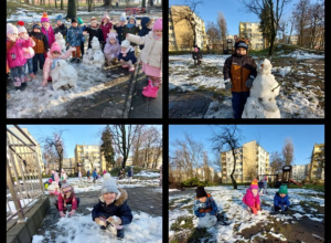 Zabawy zimowe w ogrodzie przedszkolnym