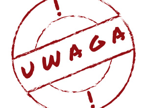 napis uwaga