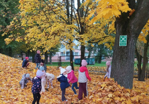 Dzieci podczas zabaw w ogrodzie